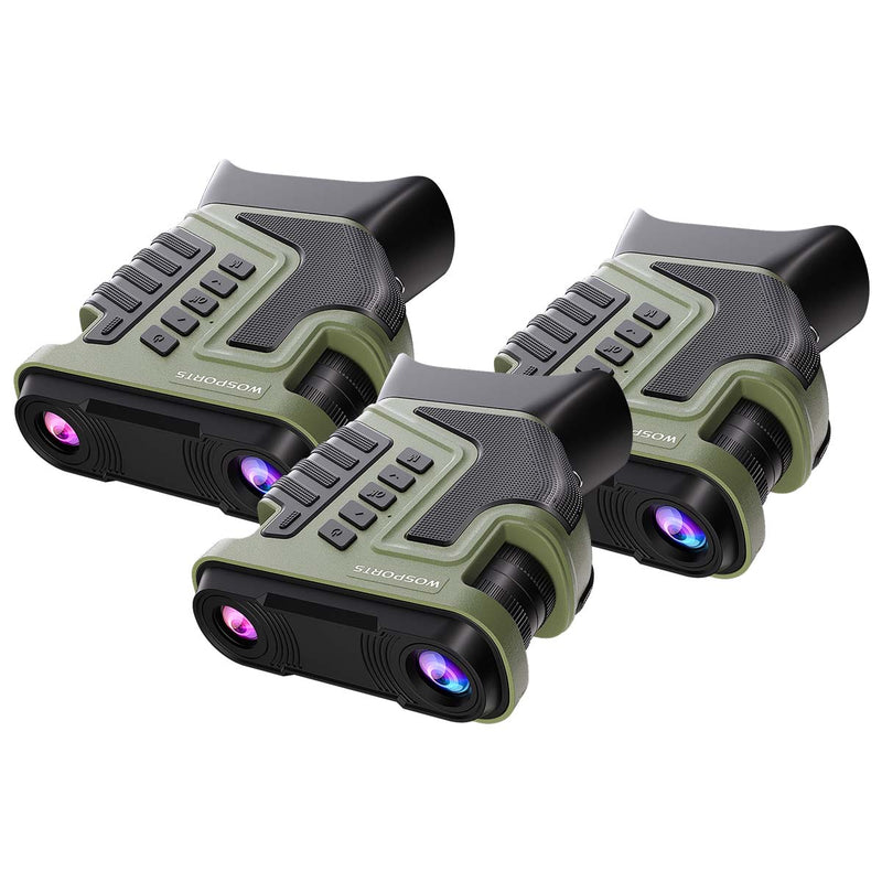 WOSPORTS NV400 Night Vision Binoculars Green 3 Pack