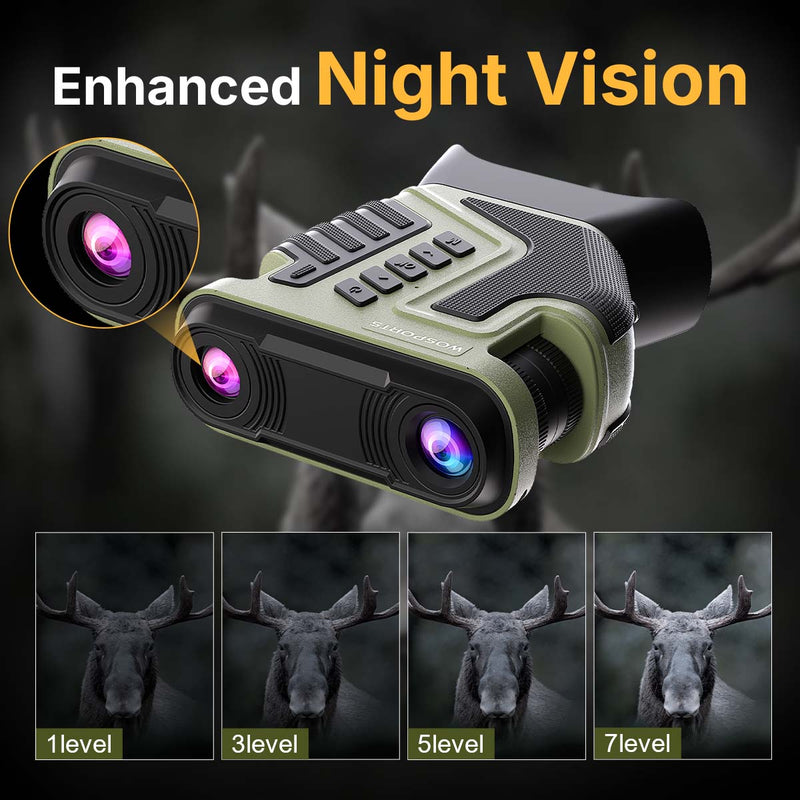 WOSPORTS NV400 Night Vision Binoculars Green 2 Pack