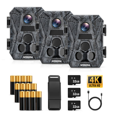 WOSODA G900 Trail Camera 48MP 4K Hunting Camera 3 Pack