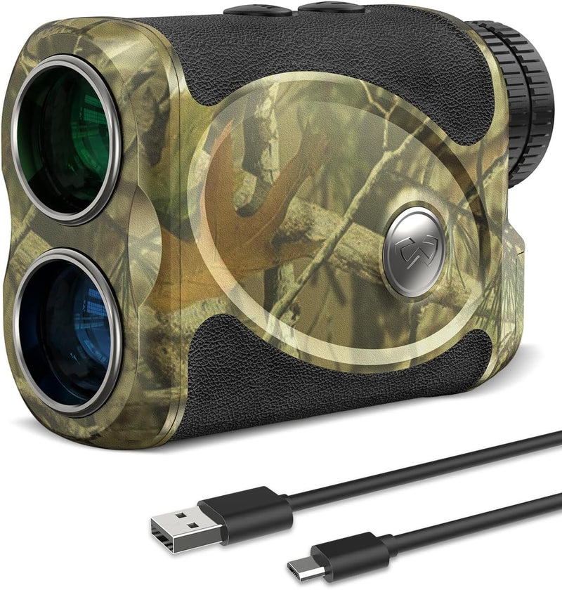 WOSPORTS Hunting Rangefinder, 800/1200 Yards Laser Range Finder with Bow Hunting Mode (Angle, Height, Horizontal Distance), Target Lock Vibration, Scanning, Carrying Case Included