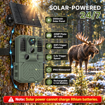 WOSODA G300plus Solar Powered Trail Camera 2 Pack