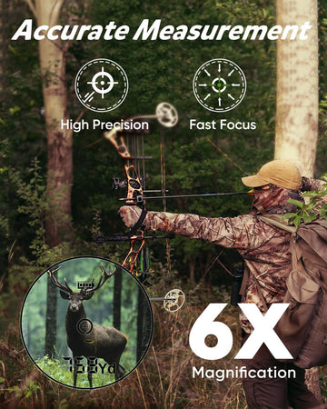 WOSPORTS Hunting Rangefinder, 800/1200 Yards Laser Range Finder with Bow Hunting Mode (Angle, Height, Horizontal Distance), Target Lock Vibration, Scanning, Carrying Case Included