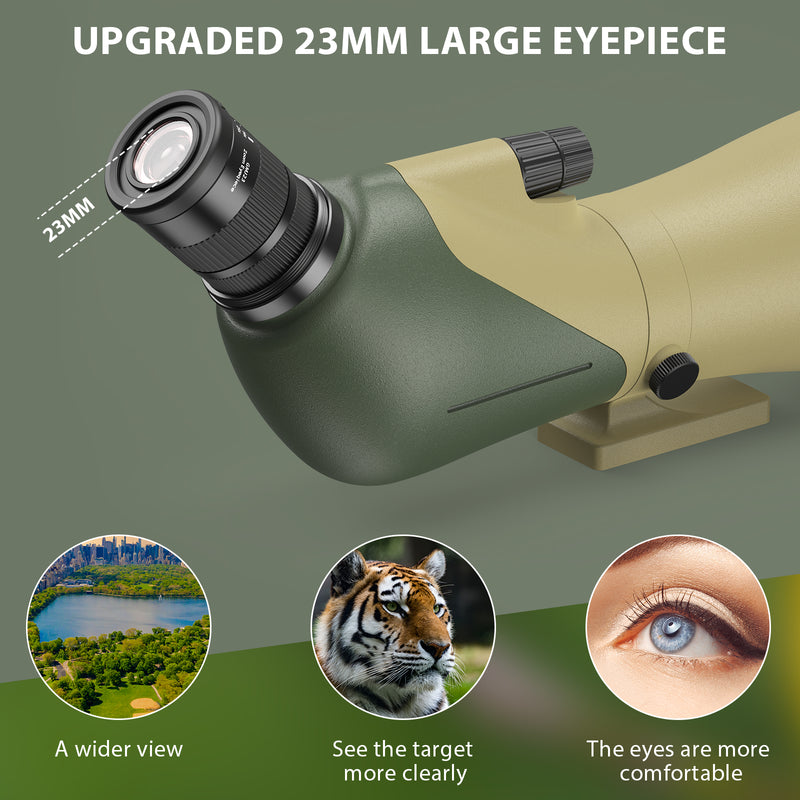 WOSPORTS 25-75x85 Spotting Scope with Tripod for Target Shooting Waterproof Spotter Scope with Phone Adapter, Carrying Bag - BAK4 for Wildlife Viewing, Bird Watching, Upgraded Version