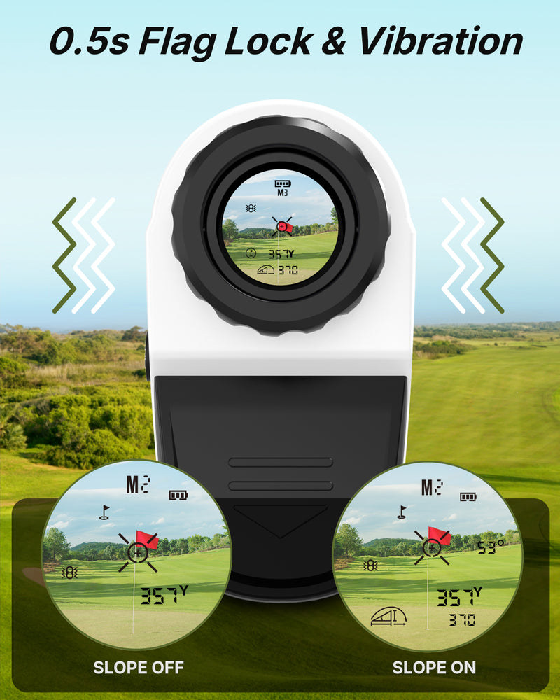 WOSPORTS Golf Rangefinder with Slope - 1200/1500 Yards Range Finder Golf with Magnetic Strap, Flag Pole Locking Vibration, 6X Magnification