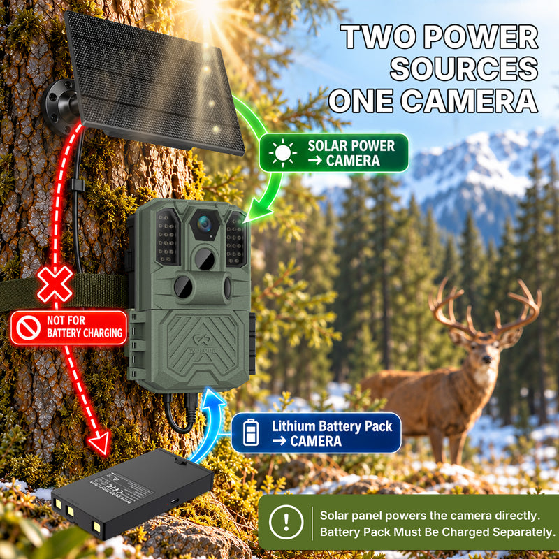 WOSODA G300plus Solar Powered Trail Camera 2 Pack