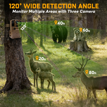 WOSODA G300plus Trail Camera 40MP 2K Hunting Camera 3 Pack
