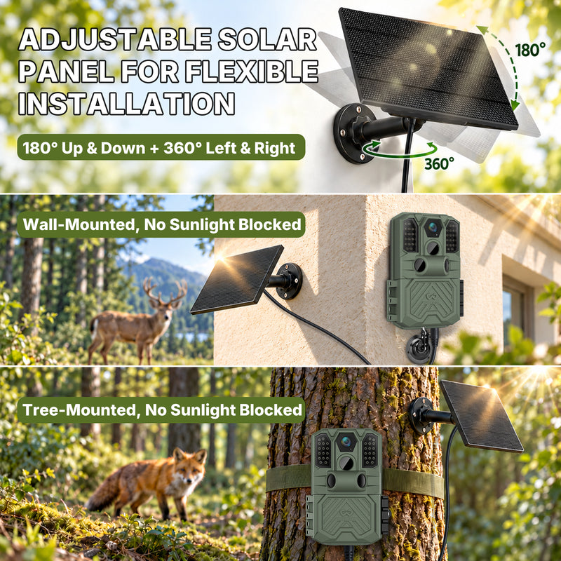 WOSODA G300plus Solar Powered Trail Camera 2 Pack