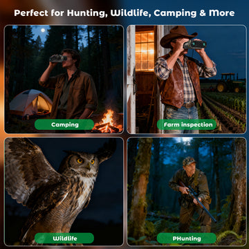 WOSPORTS 4K Night Vision Goggles– 10X Optical & 8X Digital Zoom, 1315FT Infrared Range, Rechargeable 5000mAh Battery, IPX Waterproof, Ideal for Camping