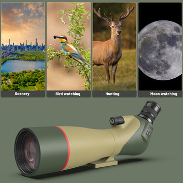 WOSPORTS 25-75x85 Spotting Scope with Tripod for Target Shooting Waterproof Spotter Scope with Phone Adapter, Carrying Bag - BAK4 for Wildlife Viewing, Bird Watching, Upgraded Version
