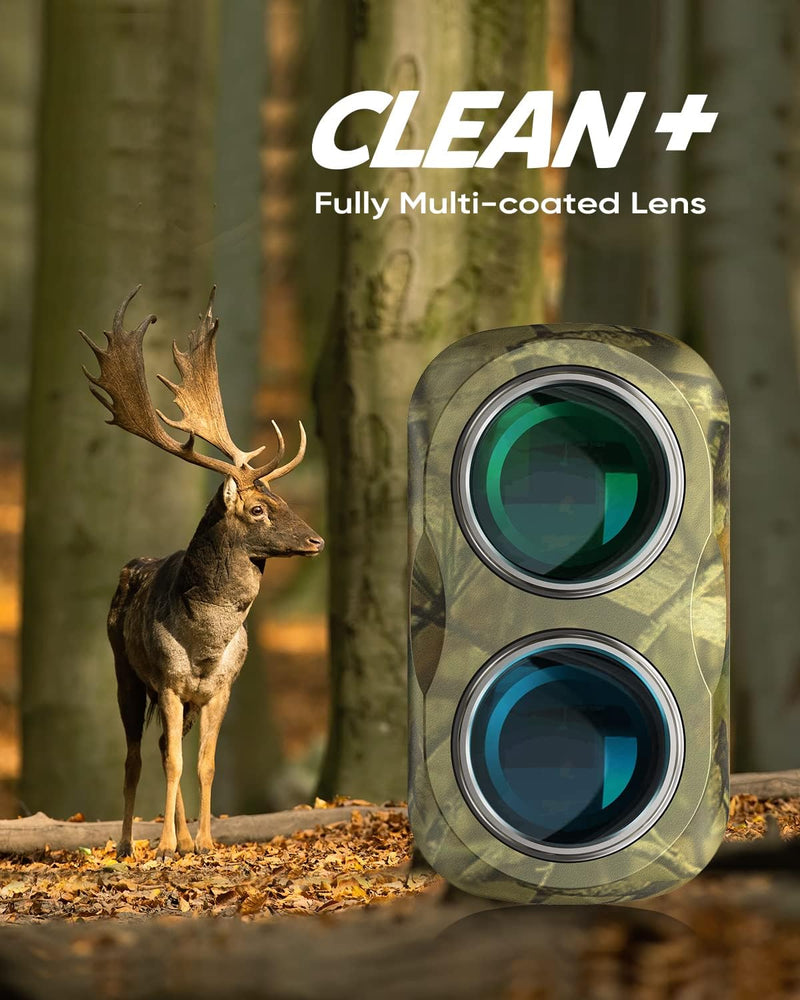 WOSPORTS Hunting Rangefinder, 800/1200 Yards Laser Range Finder with Bow Hunting Mode (Angle, Height, Horizontal Distance), Target Lock Vibration, Scanning, Carrying Case Included