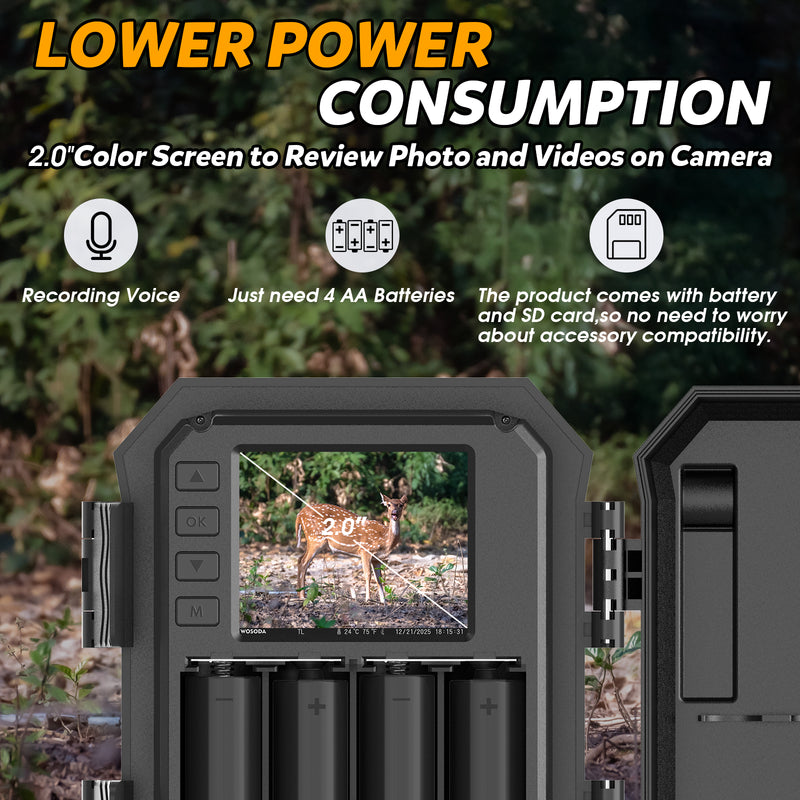 WOSODA G900 Trail Camera 48MP 4K Hunting Camera 3 Pack