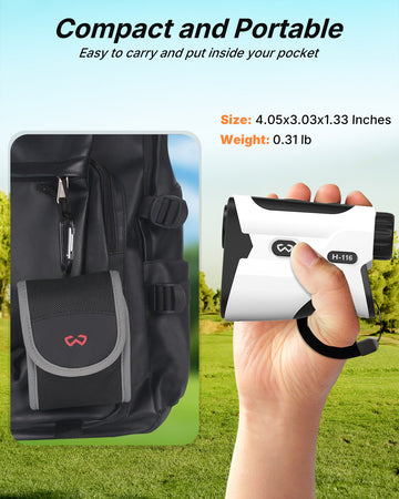 WOSPORTS Golf Rangefinder with Slope - 1200/1500 Yards Range Finder Golf with Magnetic Strap, Flag Pole Locking Vibration, 6X Magnification