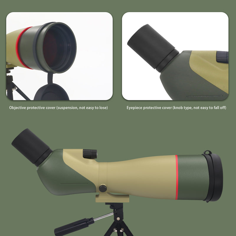 WOSPORTS 25-75x85 Spotting Scope with Tripod for Target Shooting Waterproof Spotter Scope with Phone Adapter, Carrying Bag - BAK4 for Wildlife Viewing, Bird Watching, Upgraded Version