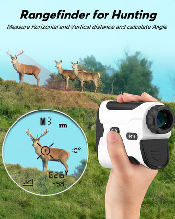 WOSPORTS Golf Rangefinder with Slope - 1200/1500 Yards Range Finder Golf with Magnetic Strap, Flag Pole Locking Vibration, 6X Magnification