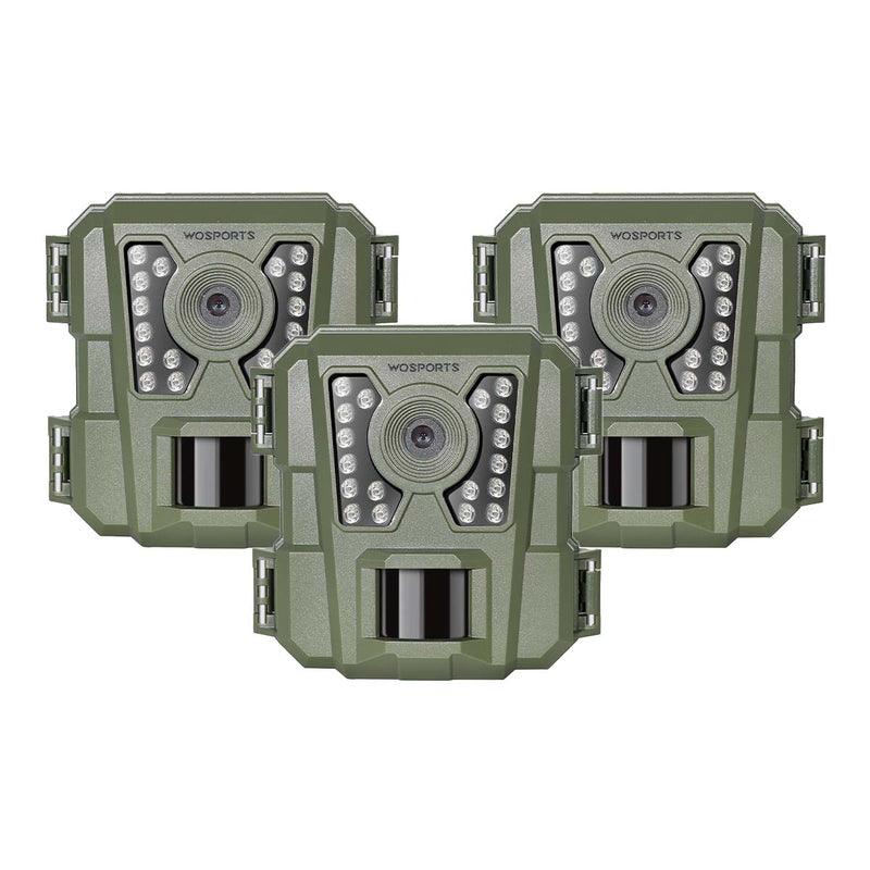 WOSPORTS  G100 Trail Camera Green 3 Pack
