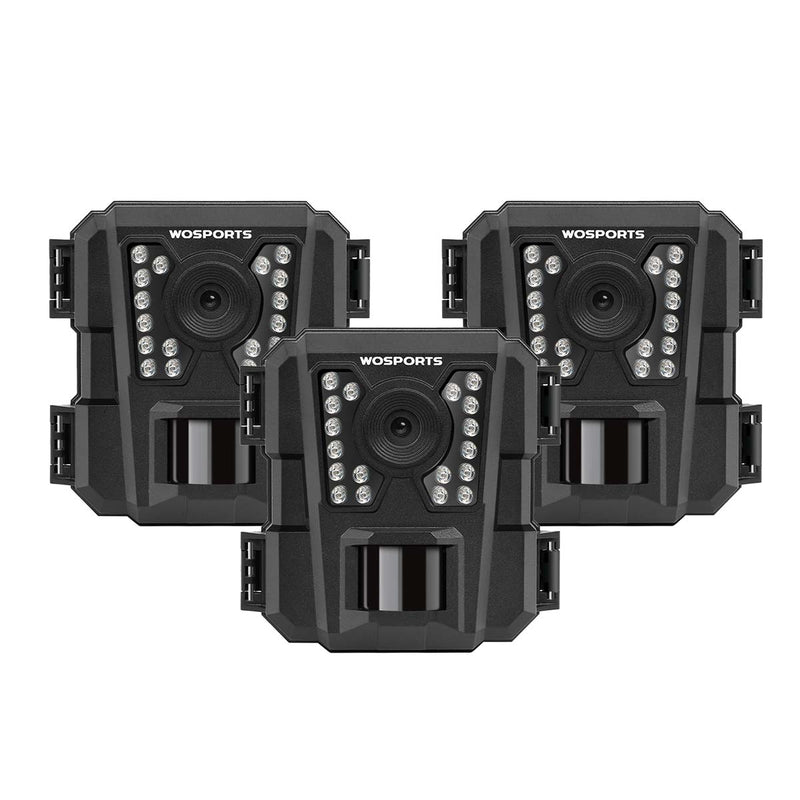 WOSPORTS G100 Trail Camera Black 3 Pack