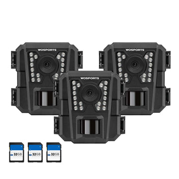 WOSPORTS G100 Trail Camera Black 3 Pack