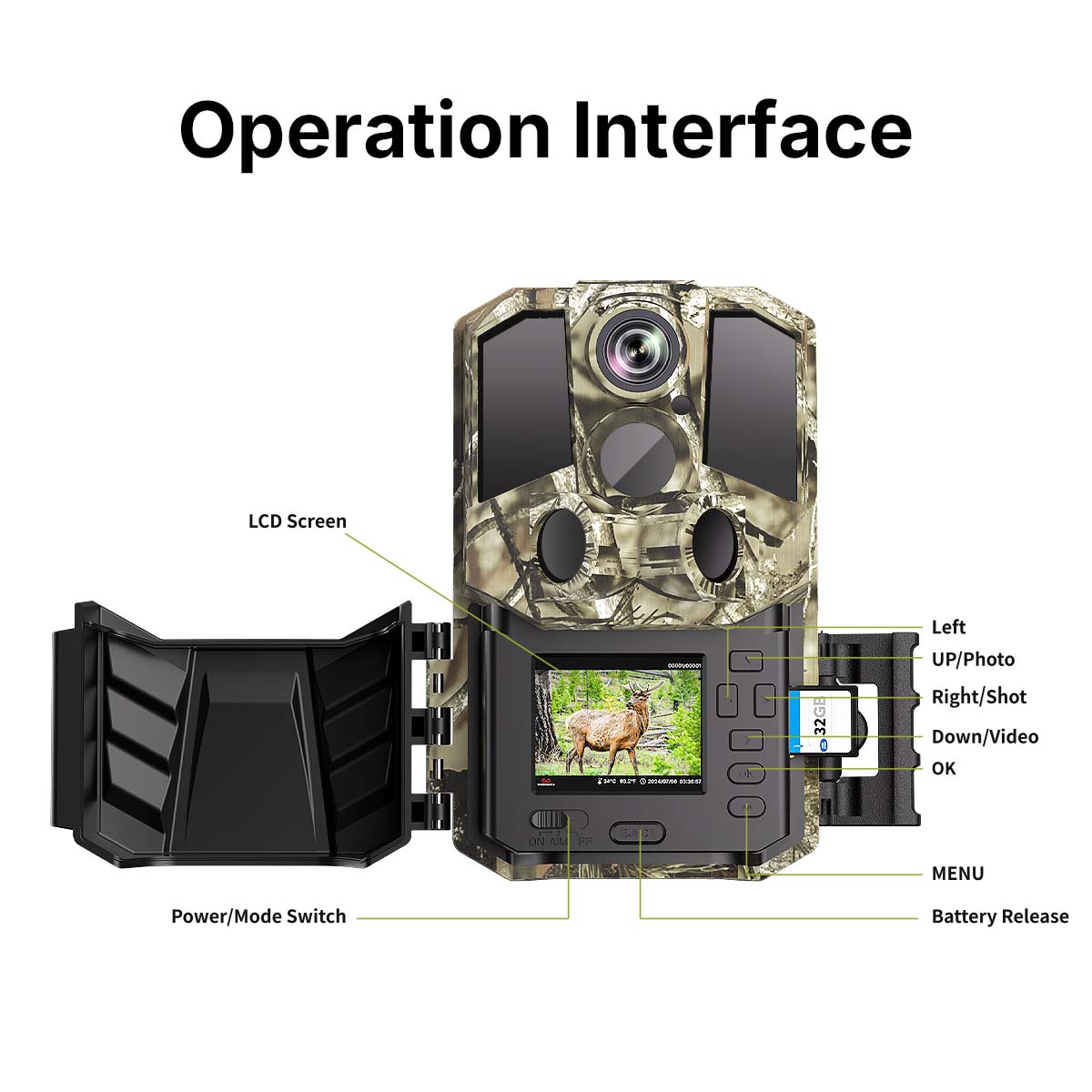 WOSPORTS G300 Trail Camera | Wildlife Camera with Night Vision