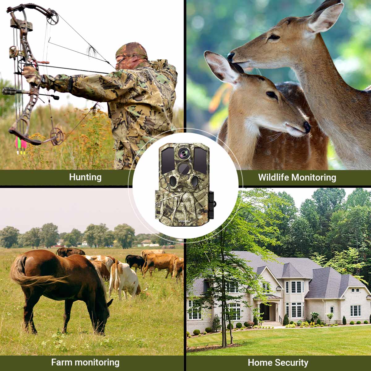 WOSPORTS G300 Trail Camera | Wildlife Camera with Night Vision