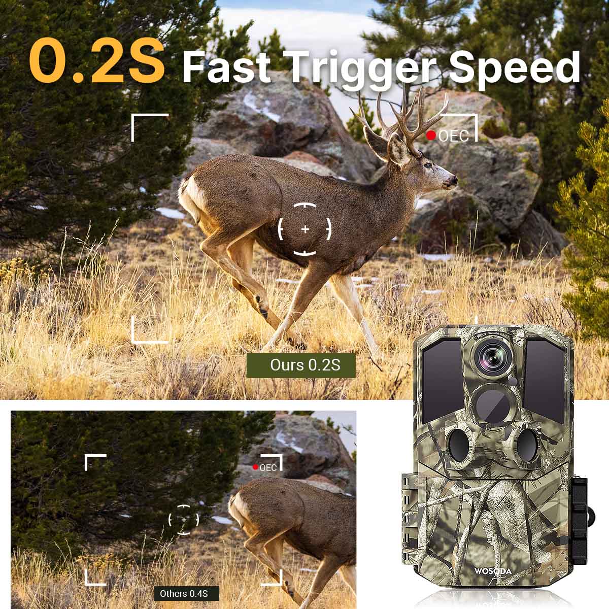 WOSPORTS G300 Trail Camera | Wildlife Camera with Night Vision