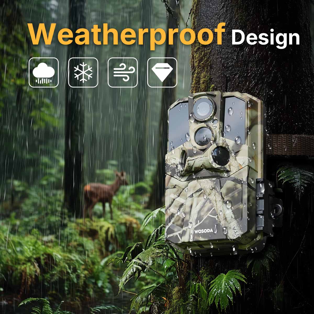 WOSPORTS G300 Trail Camera | Wildlife Camera with Night Vision