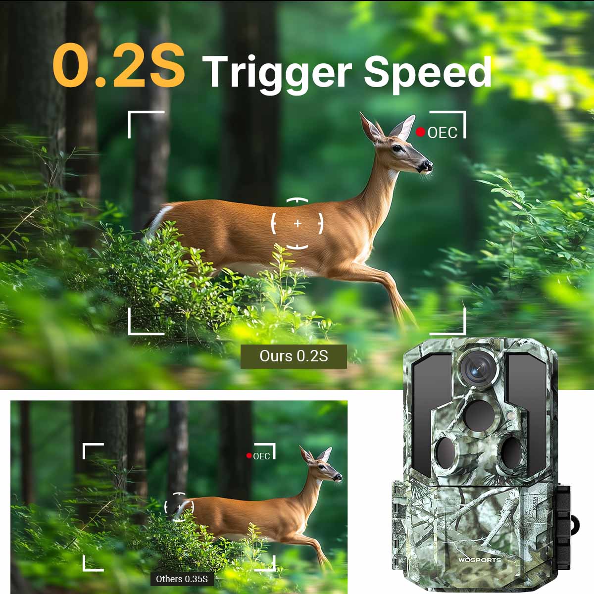 WOSPORTS G600 Trail Camera | Wildlife Camera with 4K Resolution