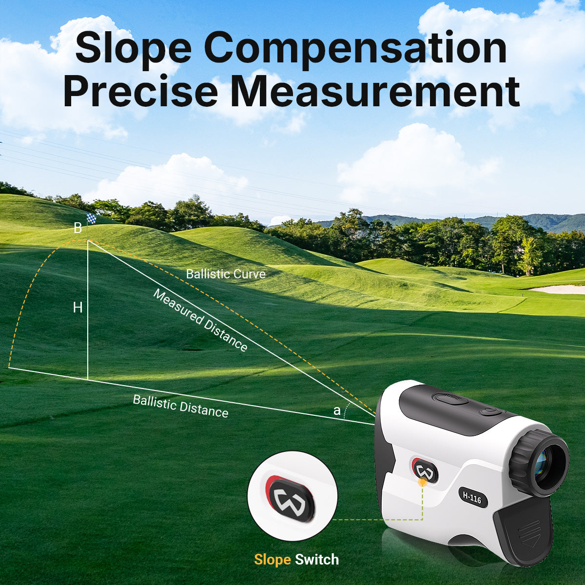 WOSPORTS H-116 Golf Rangefinder with Slope