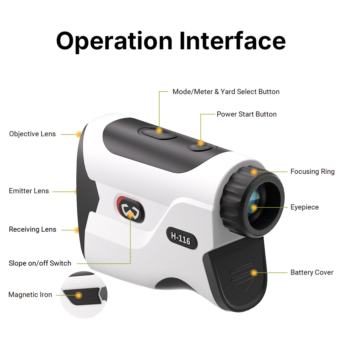 WOSPORTS H-116 Golf Rangefinder with Slope