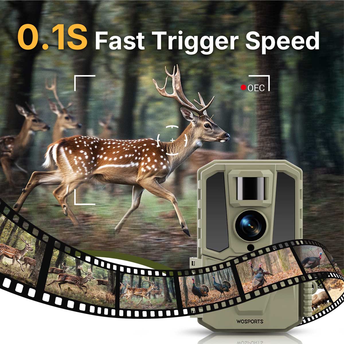 WOSPORTS H29 Trail Camera | Captures 4K Ultra-HD Videos & 48MP Photos