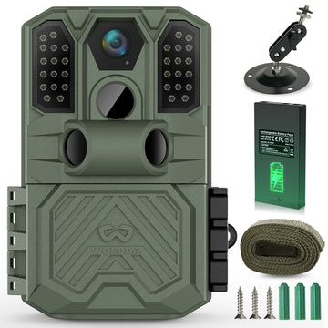 WOSODA Rechargeable Trail Camera,40MP 2K Game Cam with 6000mAh Lithium Battery,0.2s Trigger Night Vision Motion Activated,IP66 Waterproof 120° Wide Lens 2.0” LCD Wildlife Camera,Outdoor Scouting
