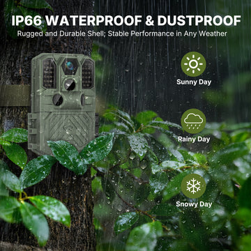 WOSODA Rechargeable Trail Camera,40MP 2K Game Cam with 6000mAh Lithium Battery,0.2s Trigger Night Vision Motion Activated,IP66 Waterproof 120° Wide Lens 2.0” LCD Wildlife Camera,Outdoor Scouting